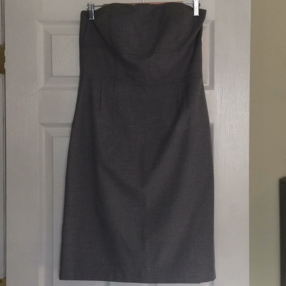 Gray Strapless Dress by Banana Republic